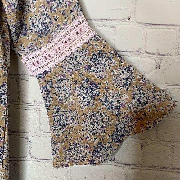 Listicle Ditsy Floral Babydoll Tunic Swing Dress M - Picture 4 of 9